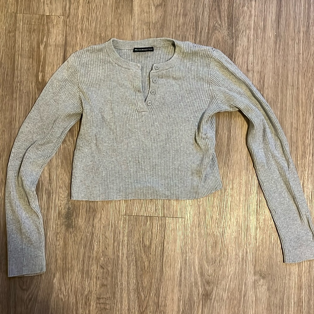 Brandy melville grey long sleeve shirt